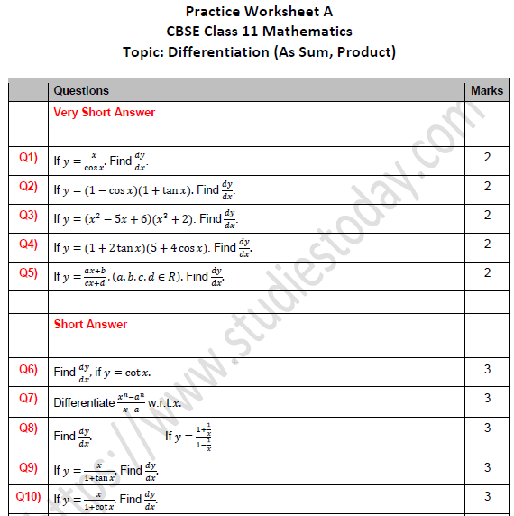 Printable derivative practice worksheet calculus worksheets calculus